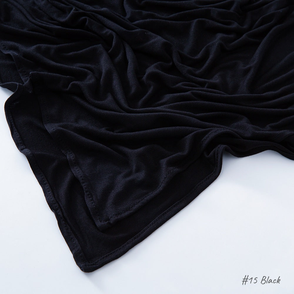 Solid Colour Modal Cotton Scarf, Long Instant Hijab