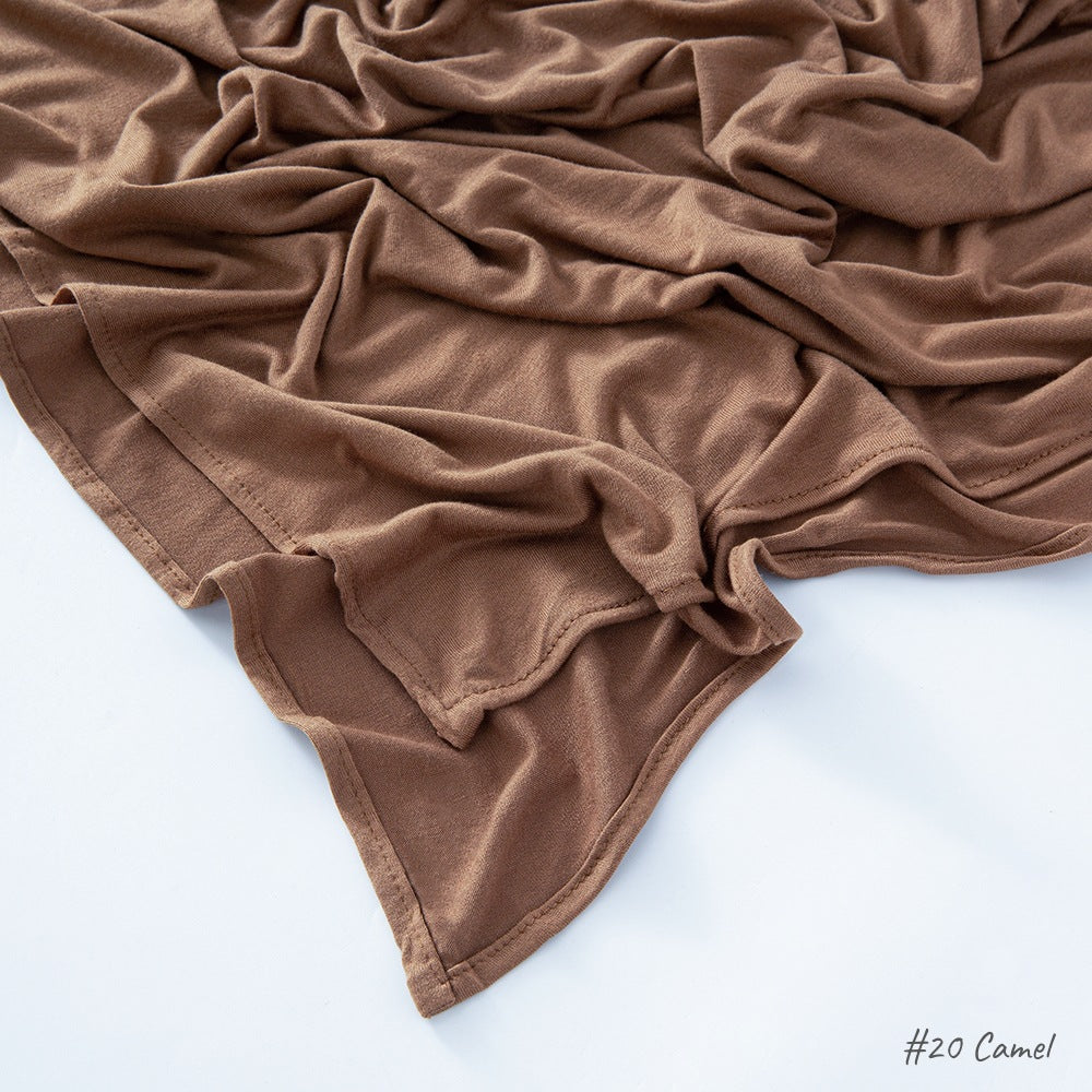 Solid Colour Modal Cotton Scarf, Long Instant Hijab