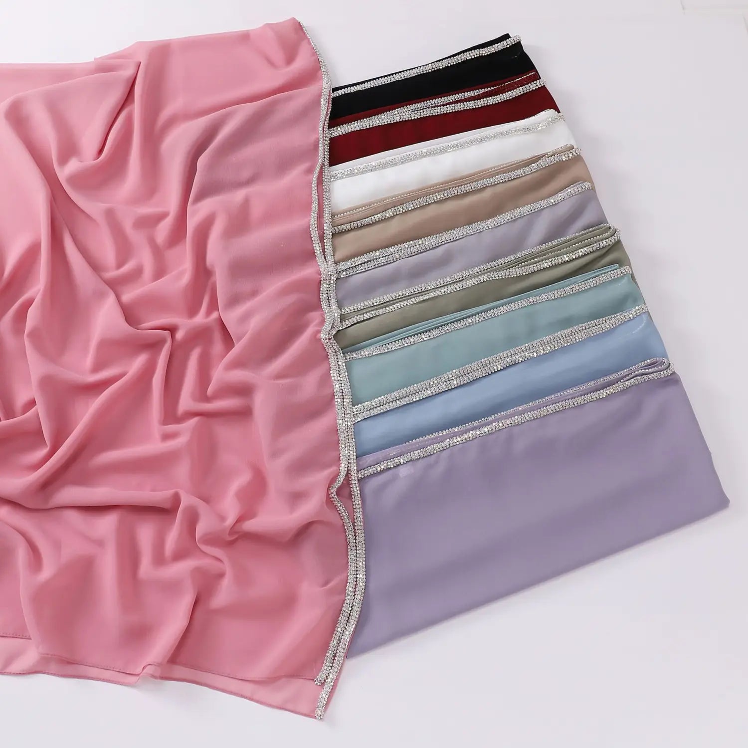 Bright Diamond Long-edged Chiffon Scarf