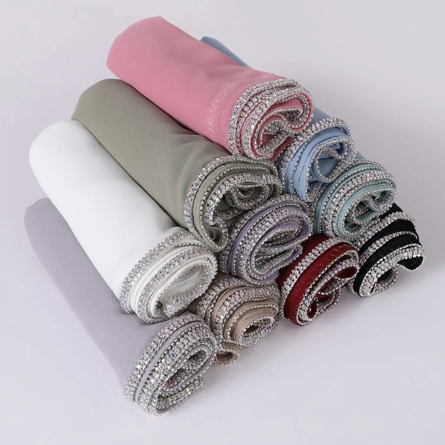 Bright Diamond Long-edged Chiffon Scarf