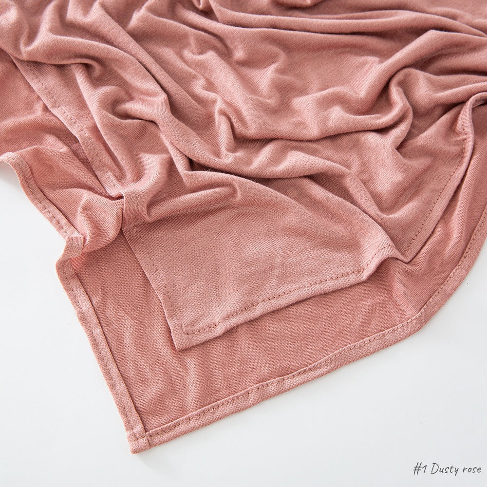 Solid Colour Modal Cotton Scarf, Long Instant Hijab
