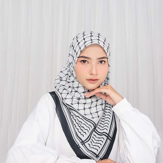 Chiffon Plaid Square Scarf, Keffiyeh Scarf
