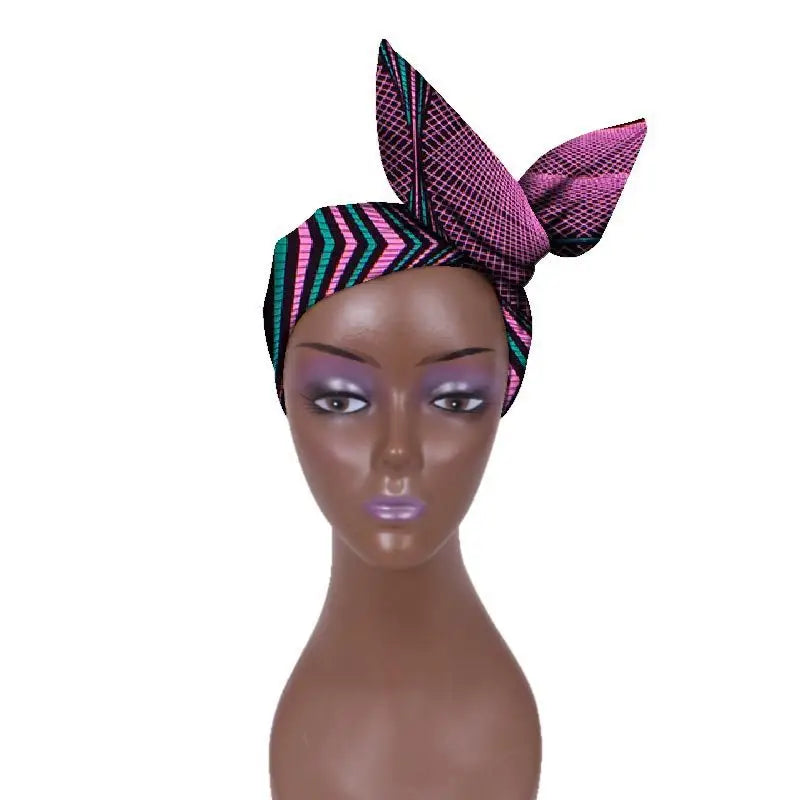 African Batik Cloth Headband Ankara Fabric Commemorative Outing Adjustable Ankara Headband - 19style - Adjustable