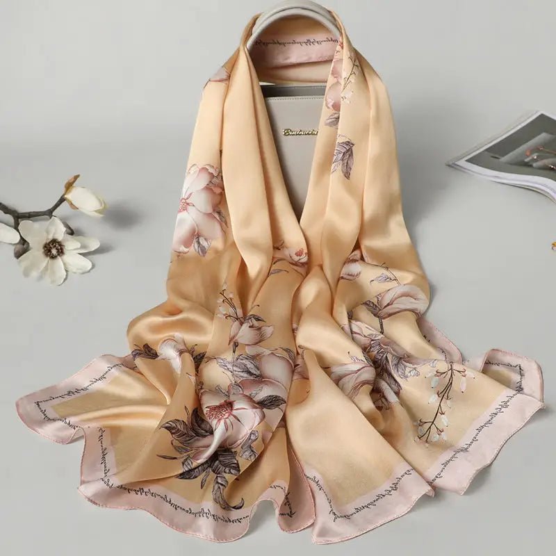 All-matching Long Silk Scarf - Yellow