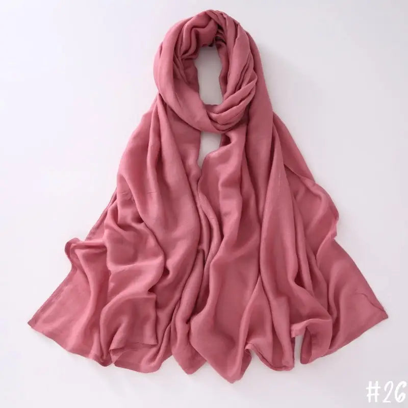 Breathable Modal Monochrome Shawl Malay Indonesian Cotton And Linen Hijab Solid Colour Scarf - 26Style - Modal Hijab