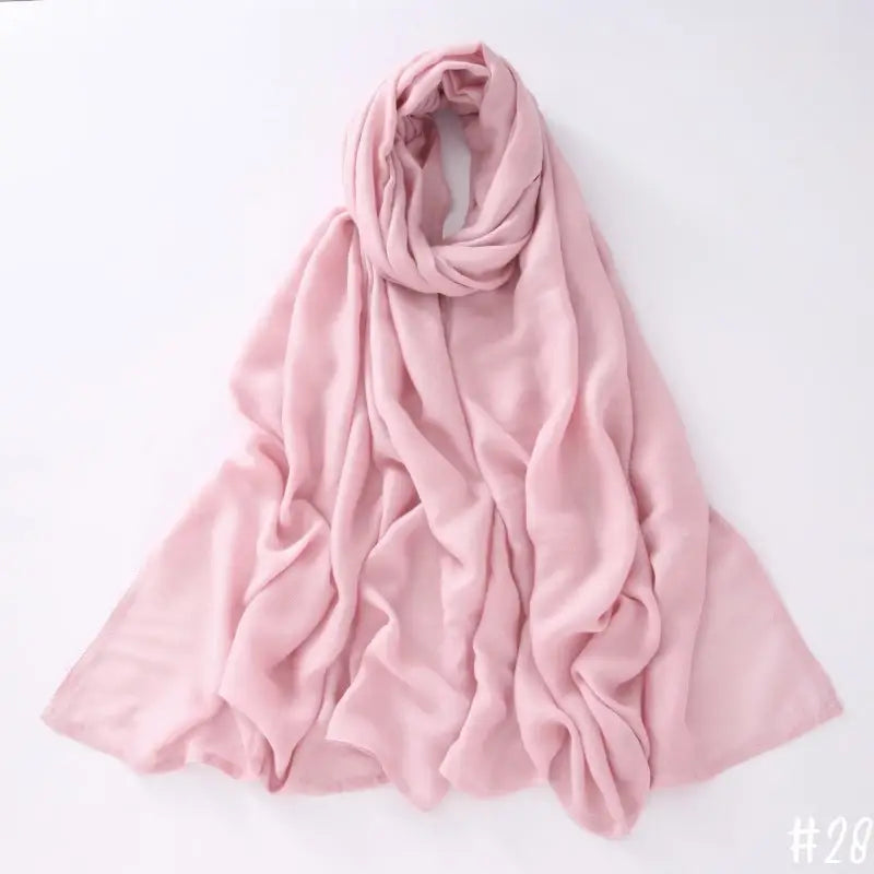 Breathable Modal Monochrome Shawl Malay Indonesian Cotton And Linen Hijab Solid Colour Scarf - 28Style - Modal Hijab