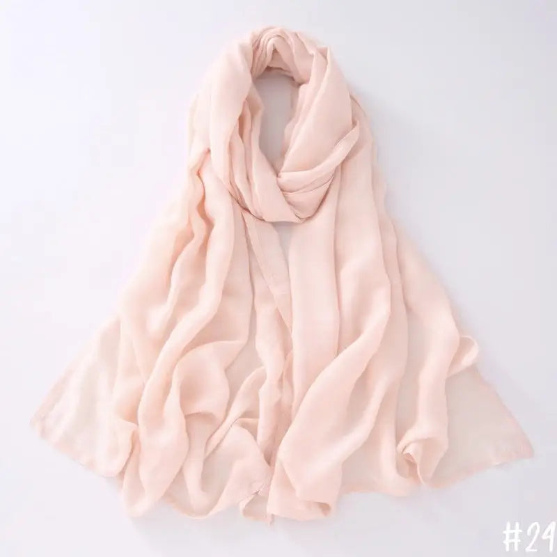 Breathable Modal Monochrome Shawl Malay Indonesian Cotton And Linen Hijab Solid Colour Scarf - 24Style - Modal Hijab
