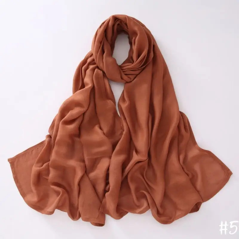 Breathable Modal Monochrome Shawl Malay Indonesian Cotton And Linen Hijab Solid Colour Scarf - 5Style - Modal Hijab
