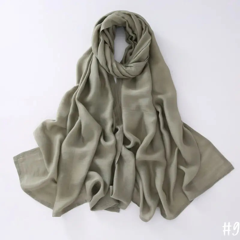 Breathable Modal Monochrome Shawl Malay Indonesian Cotton And Linen Hijab Solid Colour Scarf - 9Style - Modal Hijab