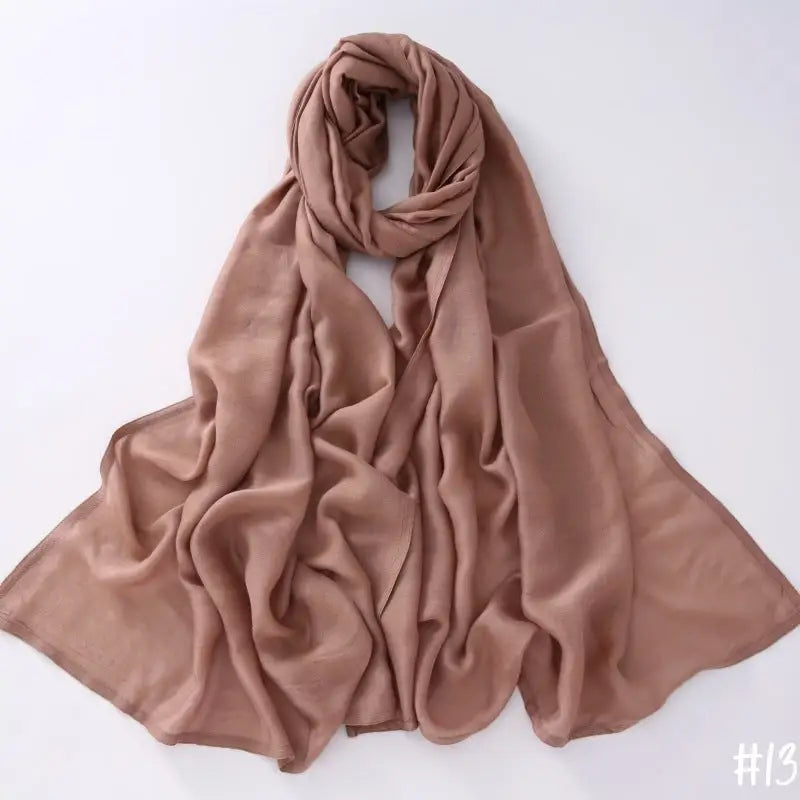 Breathable Modal Monochrome Shawl Malay Indonesian Cotton And Linen Hijab Solid Colour Scarf - 13Style - Modal Hijab