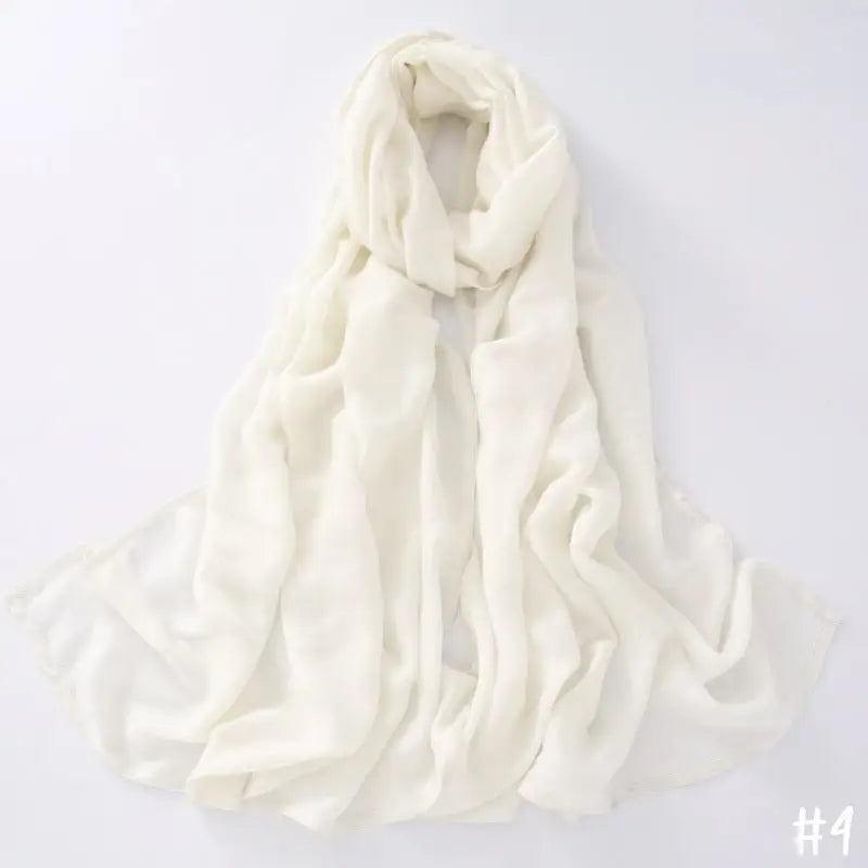 Breathable Modal Monochrome Shawl Malay Indonesian Cotton And Linen Hijab Solid Colour Scarf - 4Style - Modal Hijab