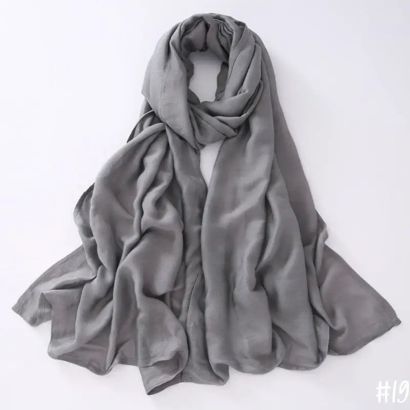 Breathable Modal Monochrome Shawl Malay Indonesian Cotton And Linen Hijab Solid Colour Scarf - 19Style - Modal Hijab