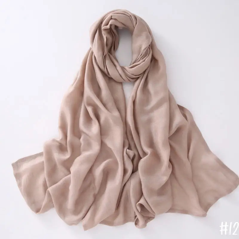 Breathable Modal Monochrome Shawl Malay Indonesian Cotton And Linen Hijab Solid Colour Scarf - 12Style - Modal Hijab