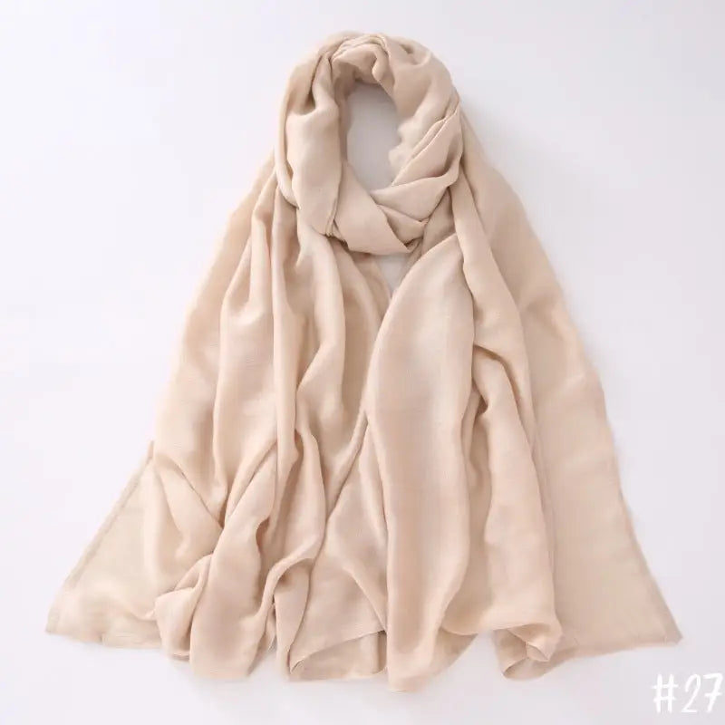 Breathable Modal Monochrome Shawl Malay Indonesian Cotton And Linen Hijab Solid Colour Scarf - 27Style - Modal Hijab