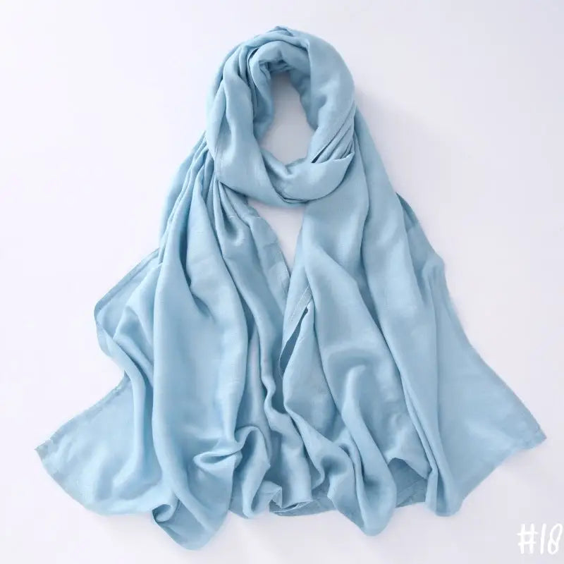 Breathable Modal Monochrome Shawl Malay Indonesian Cotton And Linen Hijab Solid Colour Scarf - 18Style - Modal Hijab