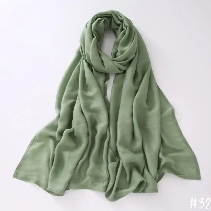 Breathable Modal Monochrome Shawl Malay Indonesian Cotton And Linen Hijab Solid Colour Scarf - 32Style - Modal Hijab