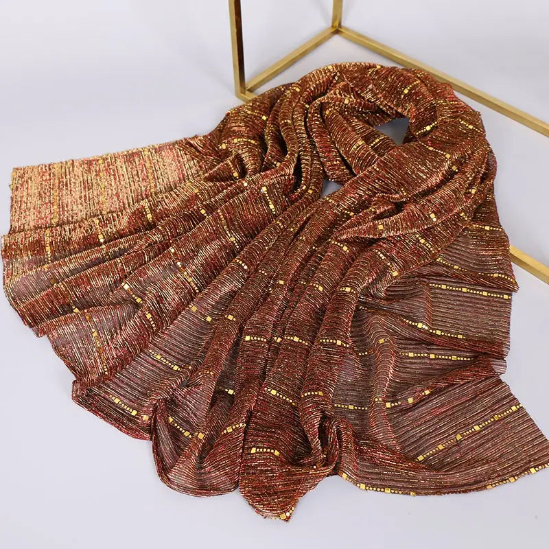 New Women’s Lamp Wick Silk Sequined Scarf
