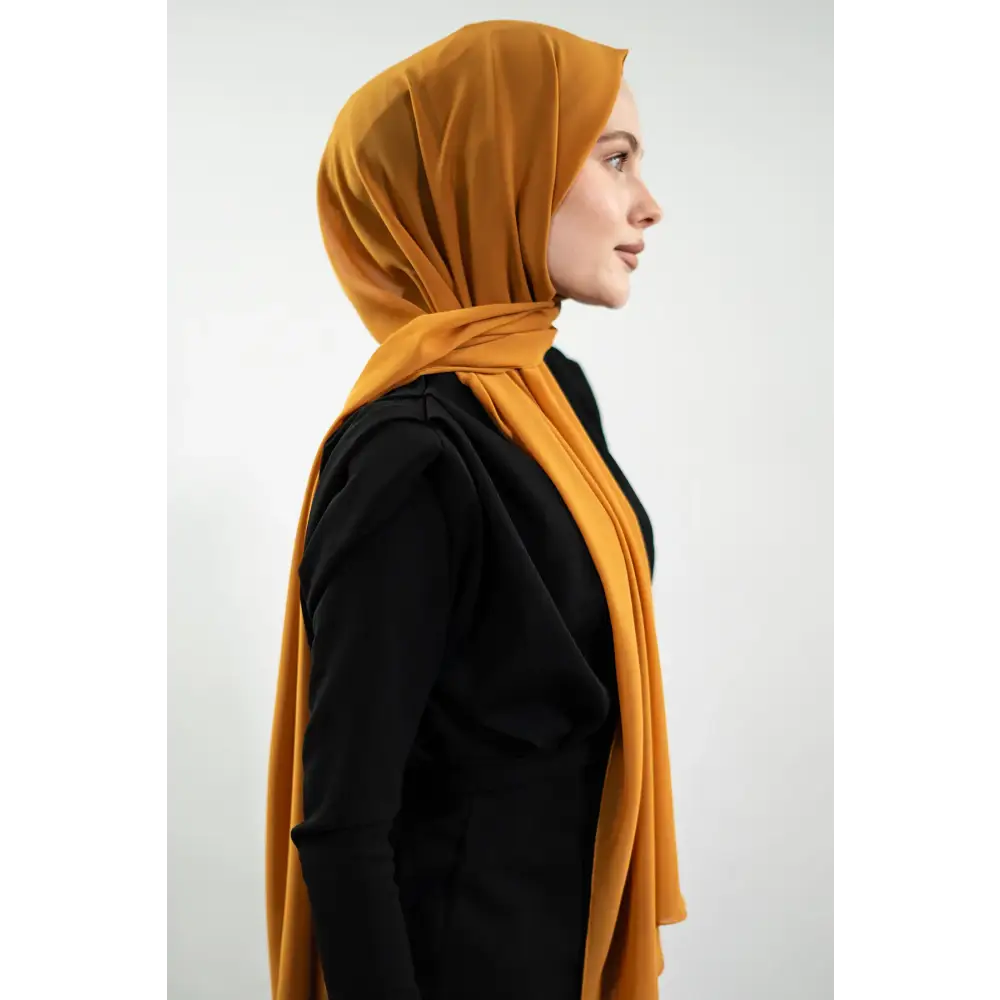Chiffon Mustard Shawl - Hijab