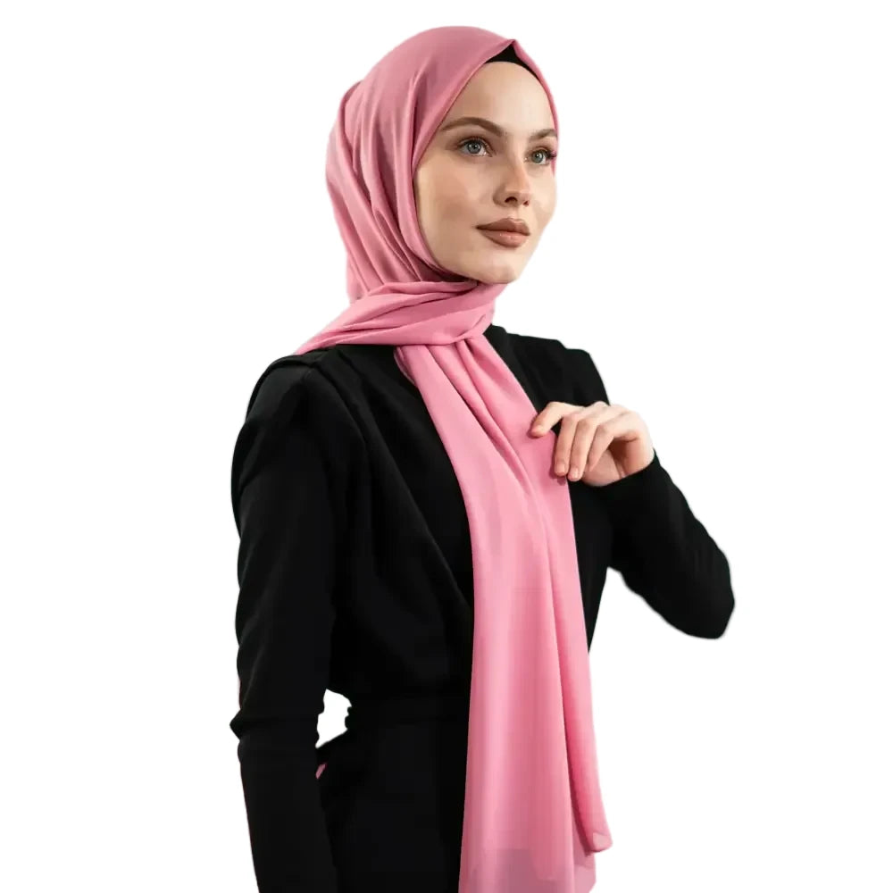 Chiffon Pink Shawl - Hijab