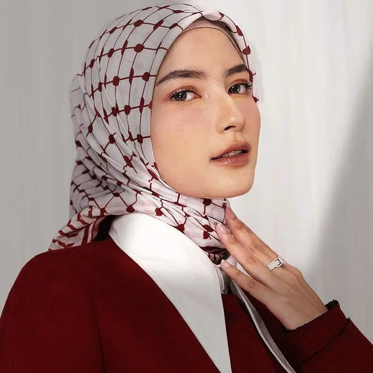 Chiffon Plaid Square Scarf, Keffiyeh Scarf