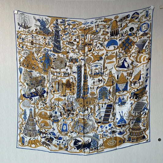 Classic Silk Scarf Large Square Scarf - Silk scarf