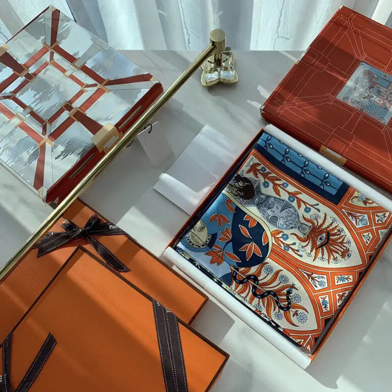 Classic Silk Scarf Large Square Scarf - Silk scarf