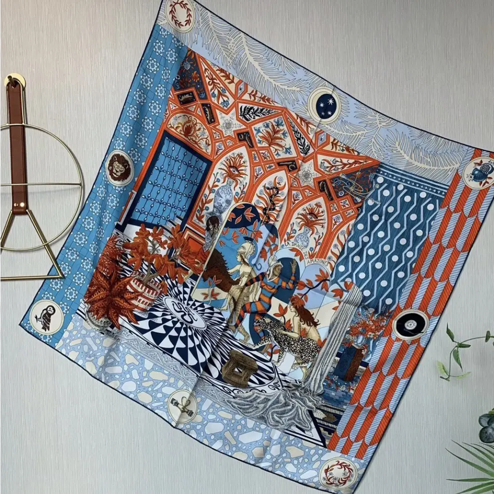 Classic Silk Scarf Large Square Scarf - Silk scarf