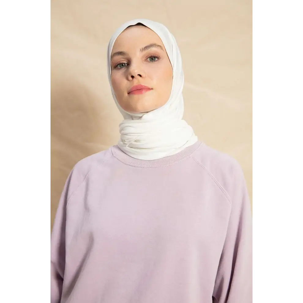 Combed Cotton Ecru Shawl - Hijab