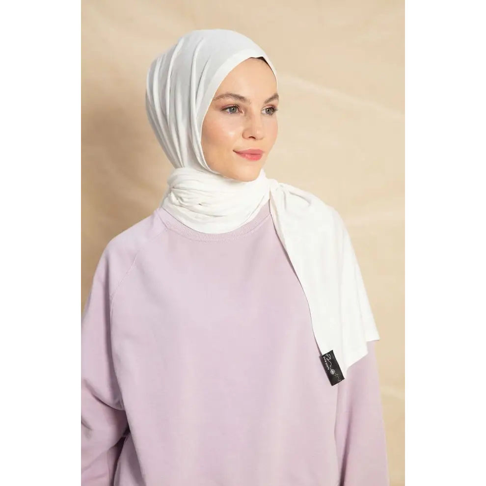 Combed Cotton Shawl-Ecru