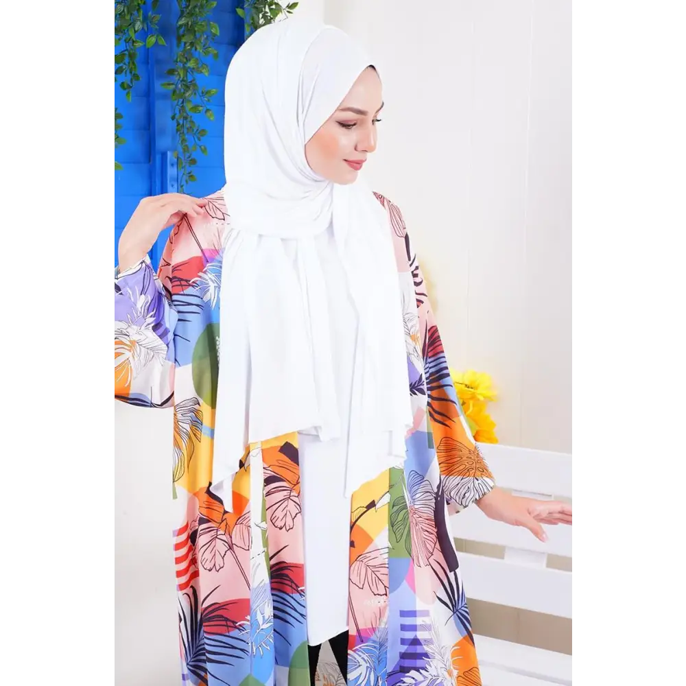 Combed Shawl-White - Hijab