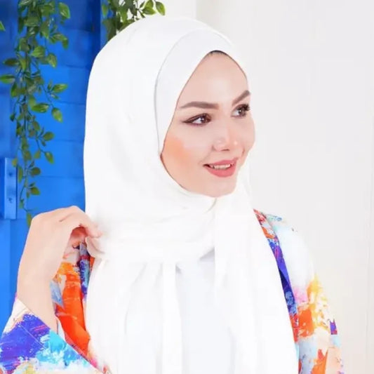 Combed Shawl-White