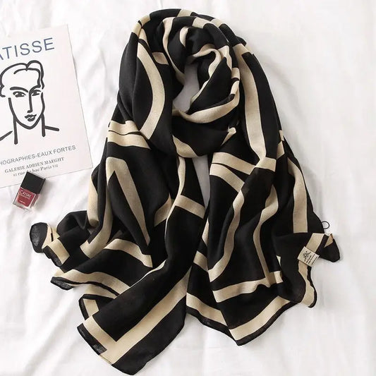 Cotton And Linen Scarf Thin And Silky Shawl Travel Accessory Sun-proof Beach Towel For Women