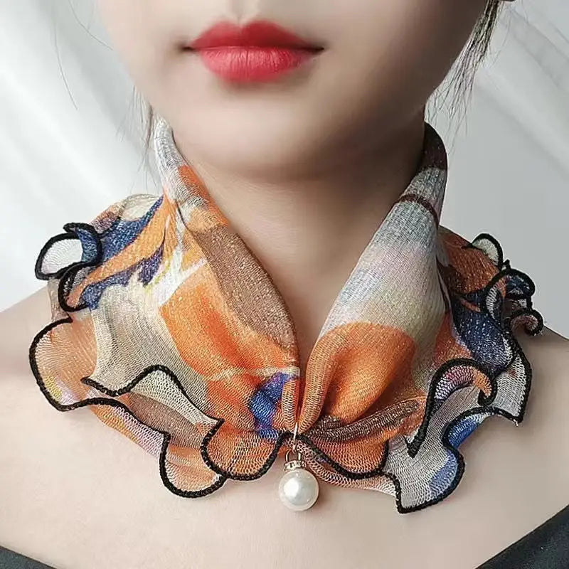 Cute Decorative Scarf Lace Pendant Small Silk Scarf - Elegant And Moving - Decorative Scarf