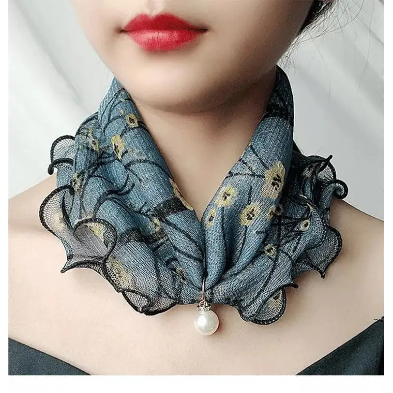Cute Decorative Scarf Lace Pendant Small Silk Scarf - Pure Heart And Spirit - Decorative Scarf