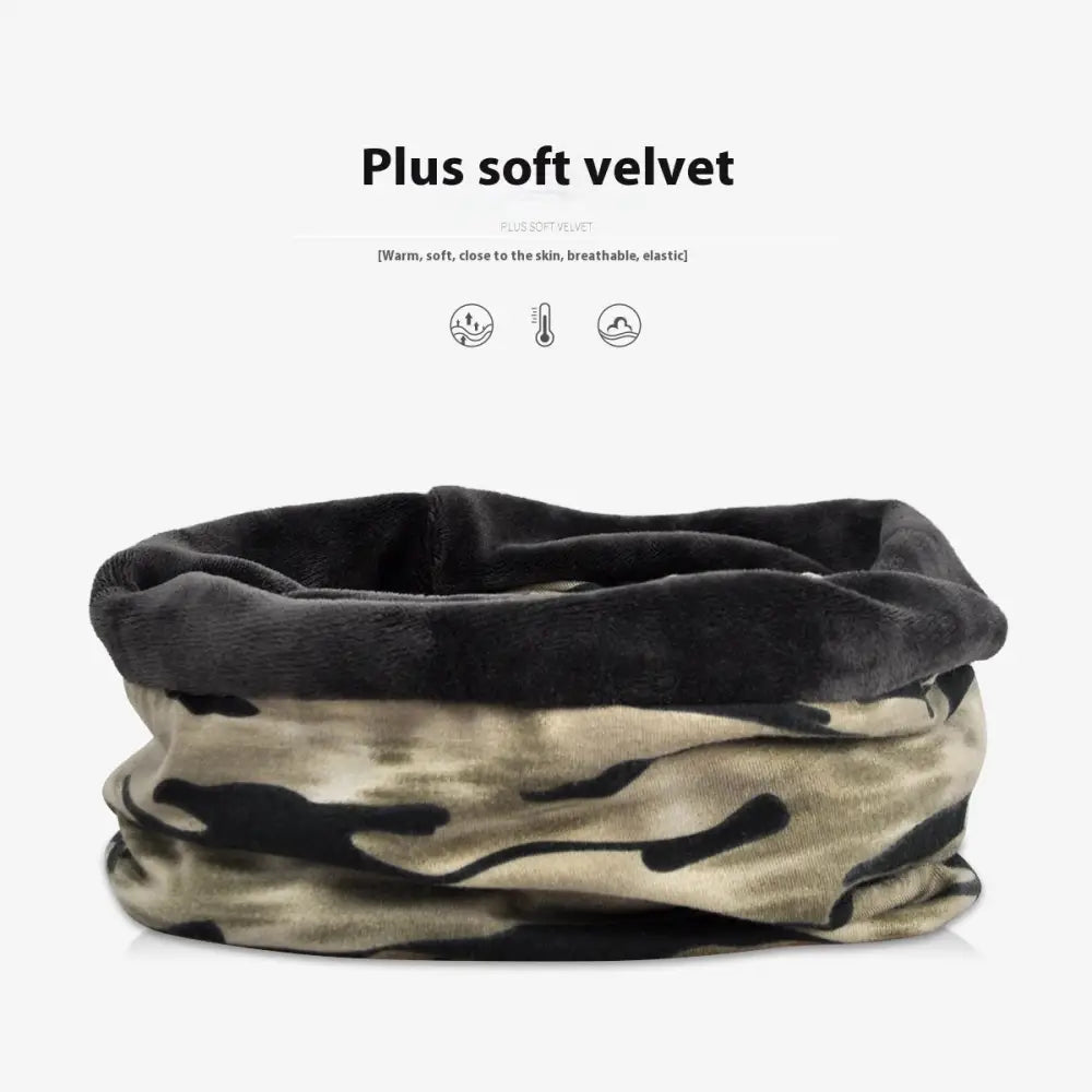 Dual-use Windproof Thermal Fleece-lined Toque Outdoor Cap - Style 1 Khaki Velvet / Average Size - Thermal Fleece-lined
