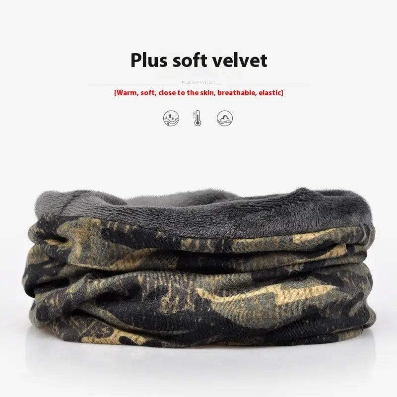 Dual-use Windproof Thermal Fleece-lined Toque Outdoor Cap - Style 9 Army Green Plus Velvet / Average Size - Thermal
