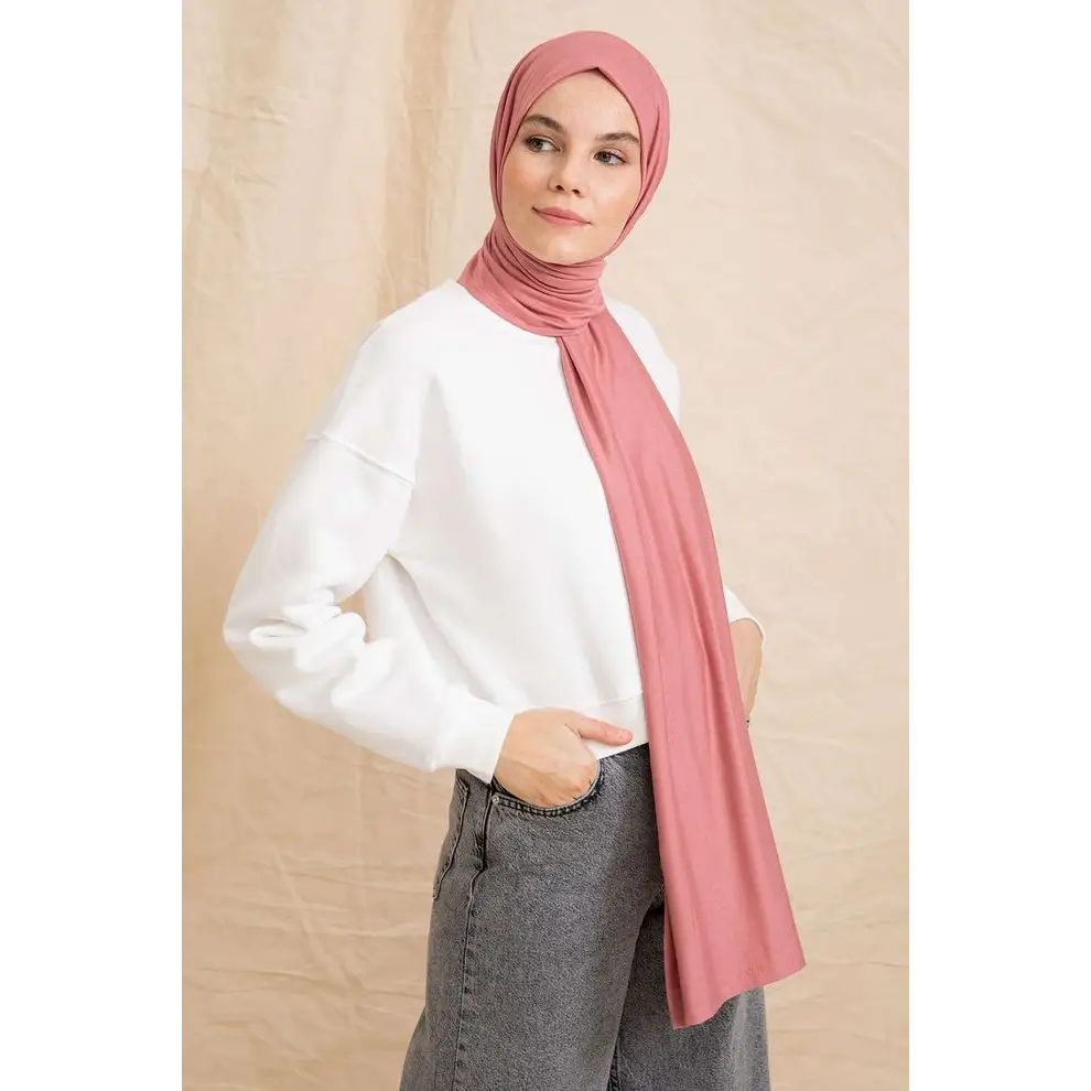 Dusty Rose Combed Cotton Shawl - Hijab
