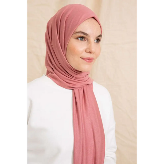 Dusty Rose Combed Cotton Shawl