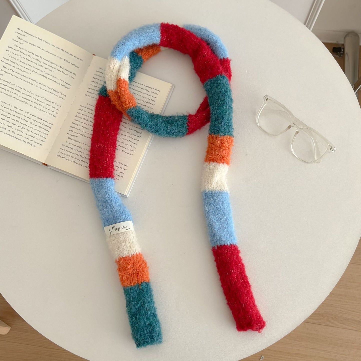 Retro Knitted Slim Long Scarf