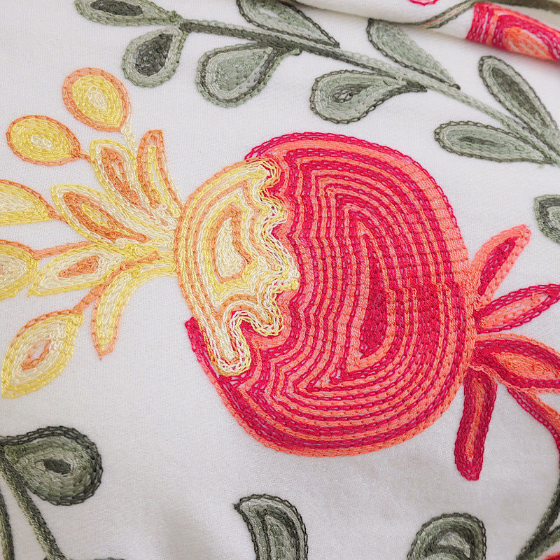 Gourd Pomegranate Blossom Embroidery Scarf, Cashmere Shawl