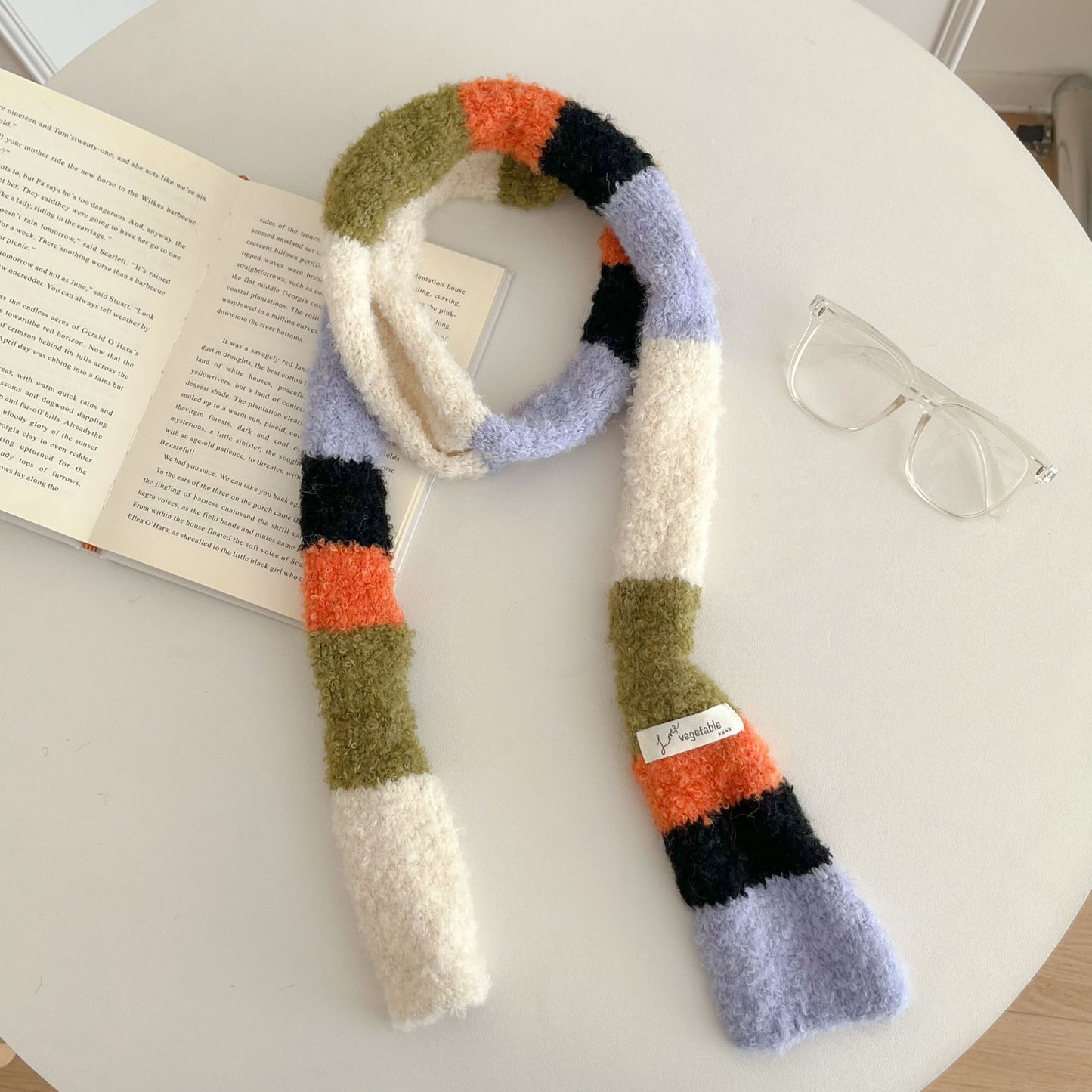 Retro Knitted Slim Long Scarf