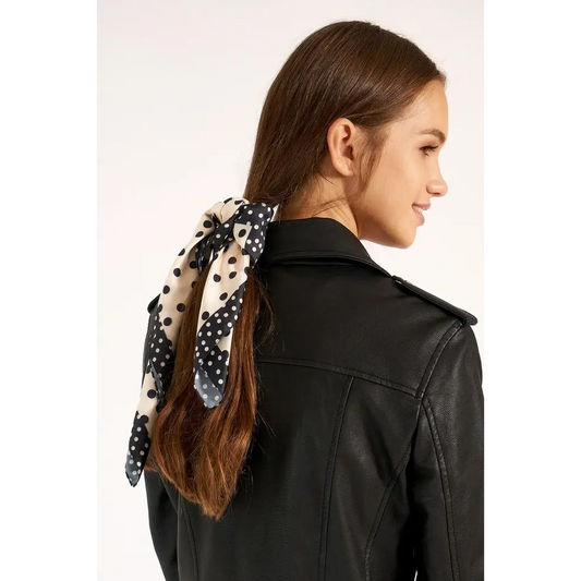 Elegant Hair Scarf in Black and White