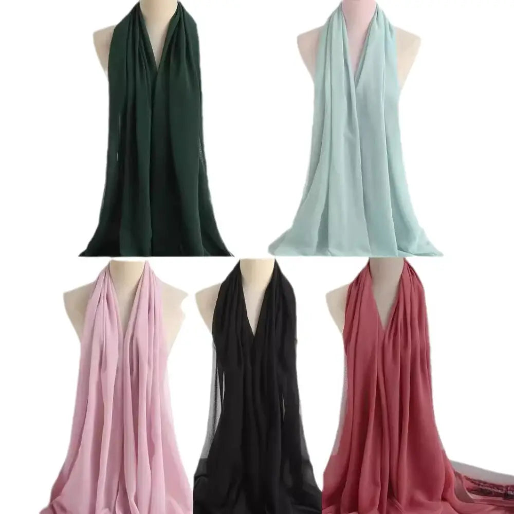 Ethnic Style Premium Solid Colour Chiffon Headscarf