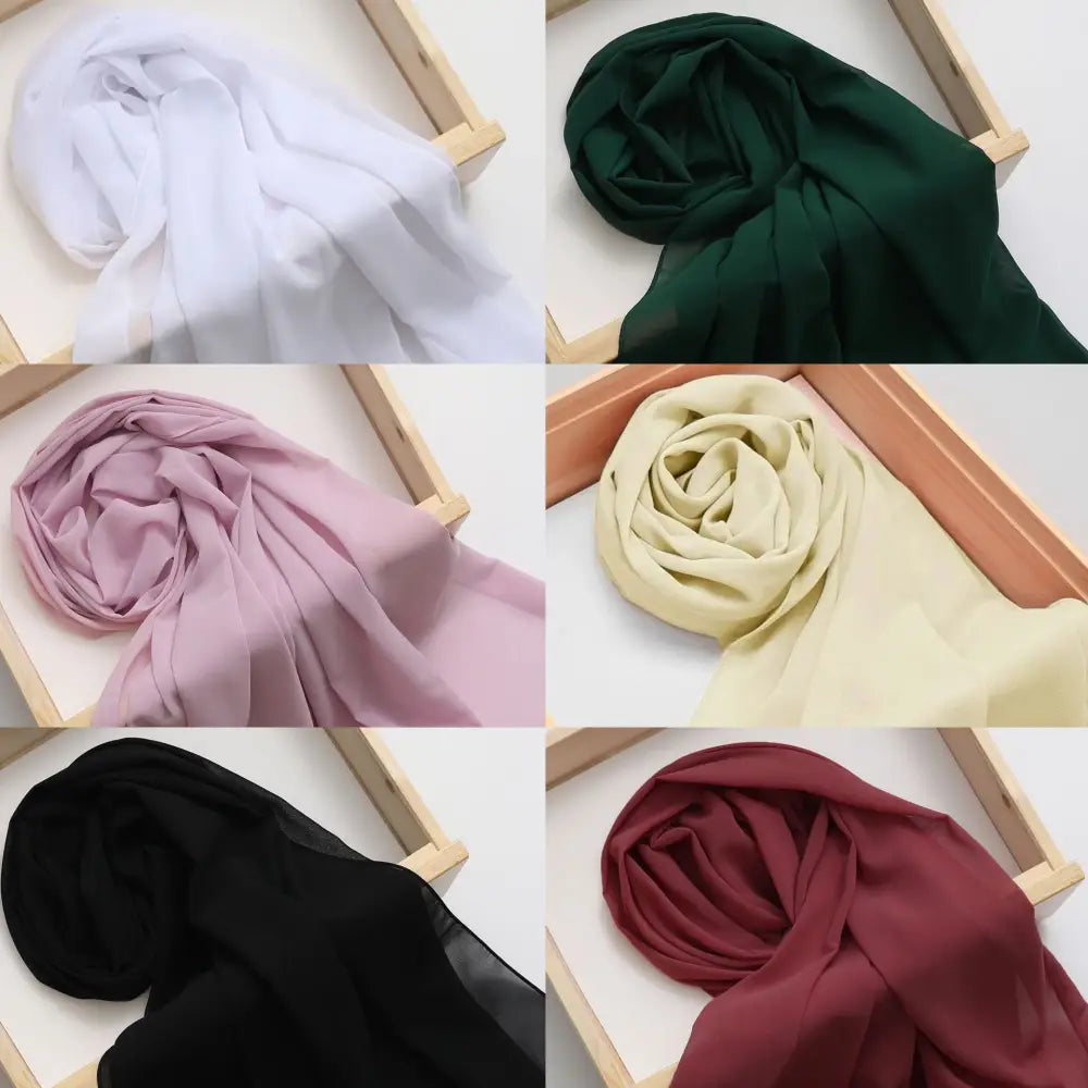 Ethnic Style Premium Solid Colour Chiffon Headscarf