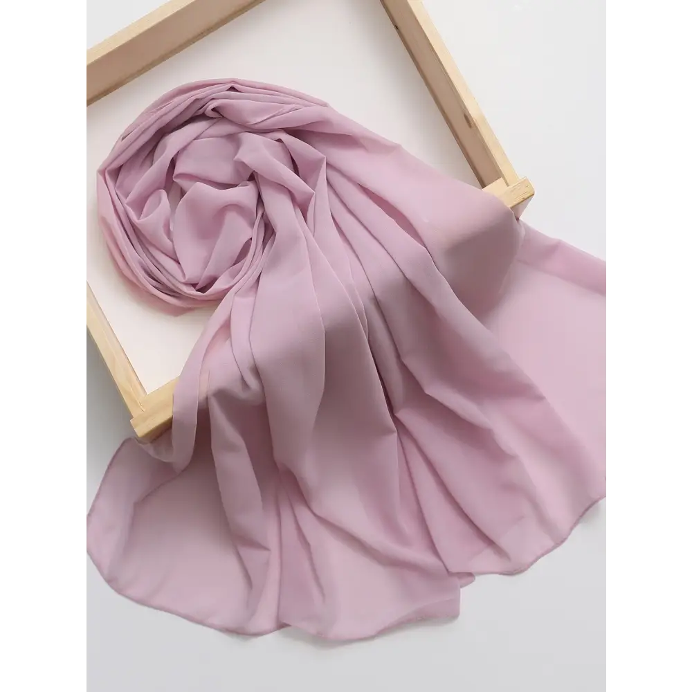 Ethnic Style Premium Solid Colour Chiffon Headscarf - Pink / Free Size