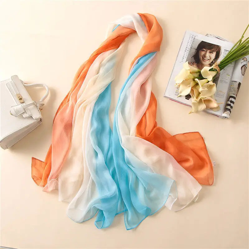 Fashion tapered long shawl - Orange - long shawl