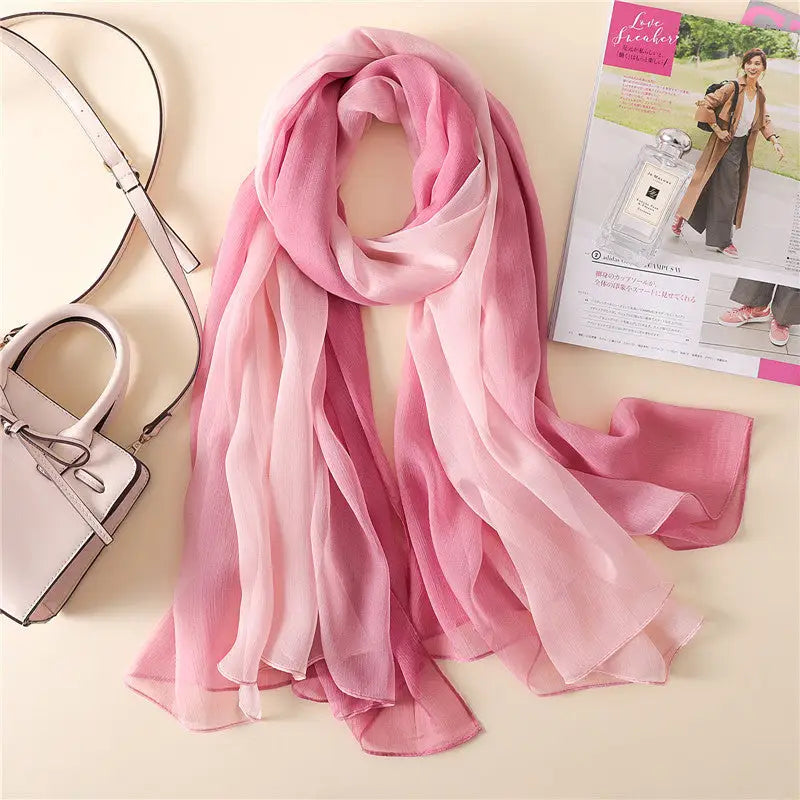 Fashion tapered long shawl - Pink - long shawl