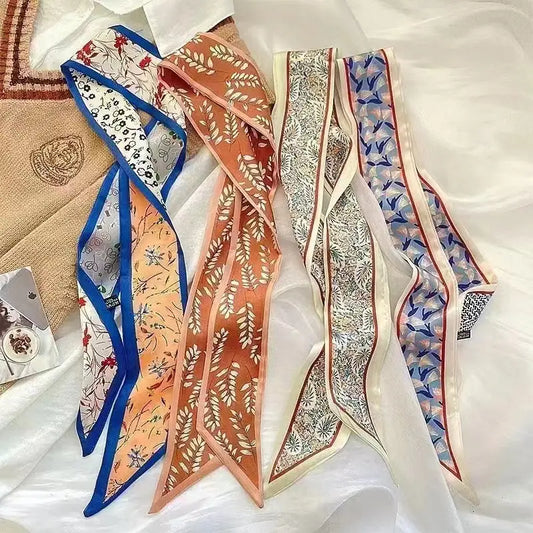 French Vintage Floral Silk Scarf
