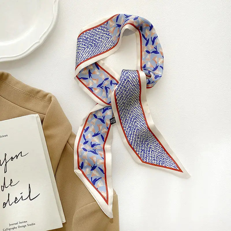 French Vintage Floral Silk Scarf