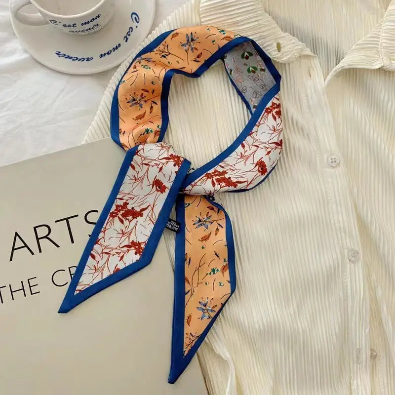 French Vintage Floral Silk Scarf